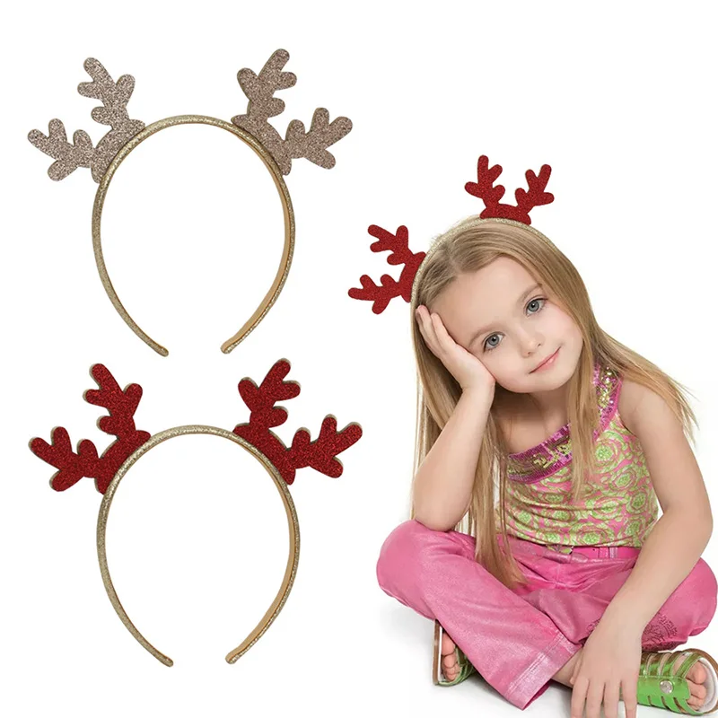 

Cartoon Elk Antlers Headbands Kids Girls Christmas Gifts Hairbands Headwear Reindeer Ornaments Cute Party Hair Hoops Headwear