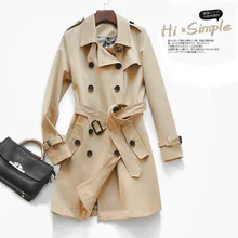 Брендовый классический двубортный Тренч, Женский Тренч средней длины, французский большой вариант пальто Ozhouzhan, женское платье в стиле Ove