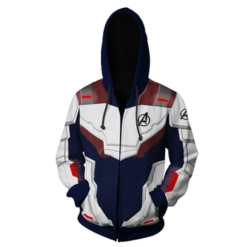 

3D Printed Avengers 4 Endgame Quantum Realm Cosplay Costume Sweatshirt Superhero America Captain Marvel Zipper Jacket Hoodie
