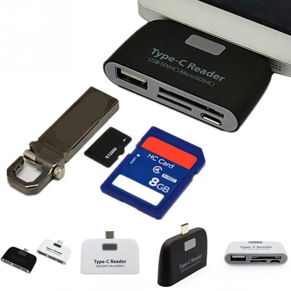 Горячий USB 3,1 тип-c OTG кардридер Тип c USB-C штекер к USB 3,0 OTG TF SD MS Женский адаптер для OTG телефона Macbook