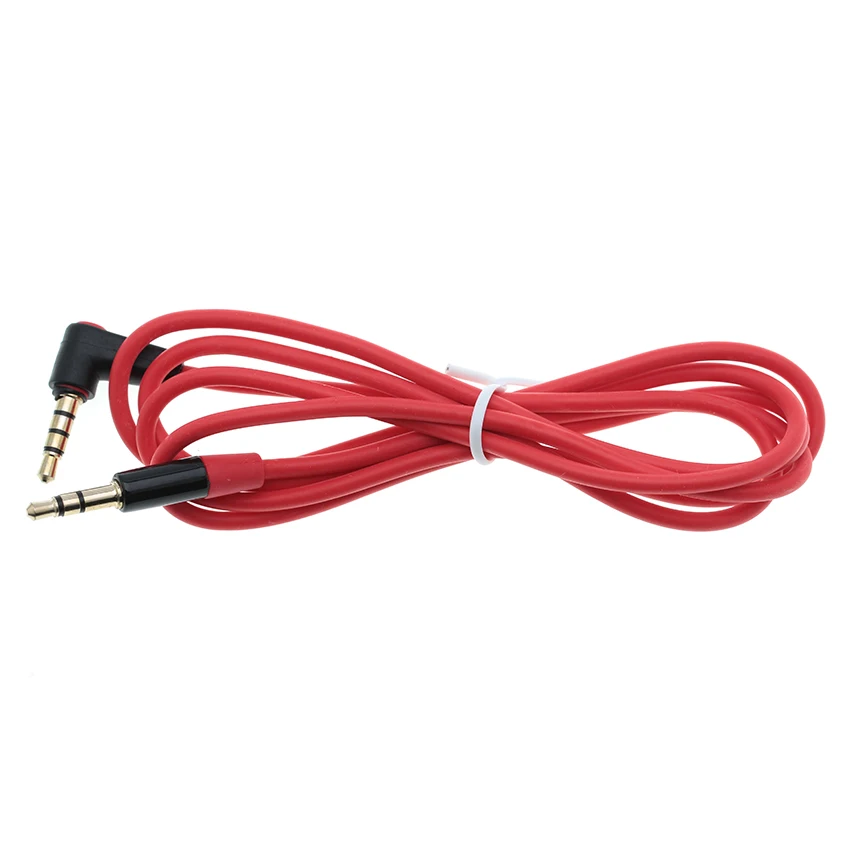 100pcs lot Elbow 3 5mm Audio Cable Male To Male Extension Cable Aux Jack to Jack Gold Plated Cable For Headphone Speaker