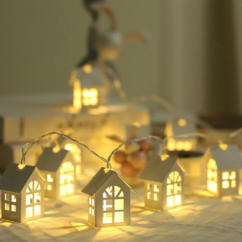 

1.5M 10pcs LED Christmas Tree House Style Fairy Light Led String wedding natal Garland New Year Christmas Decorations Home Decor