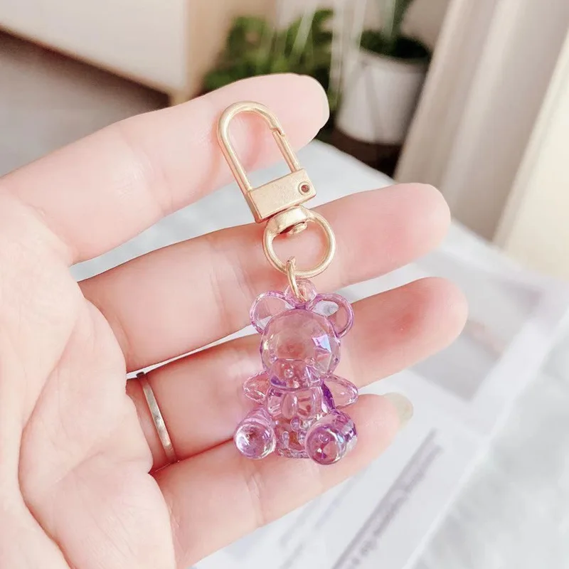 Cute Crystal Bear Keychain Kawaii Airpods Key Chain Accessories