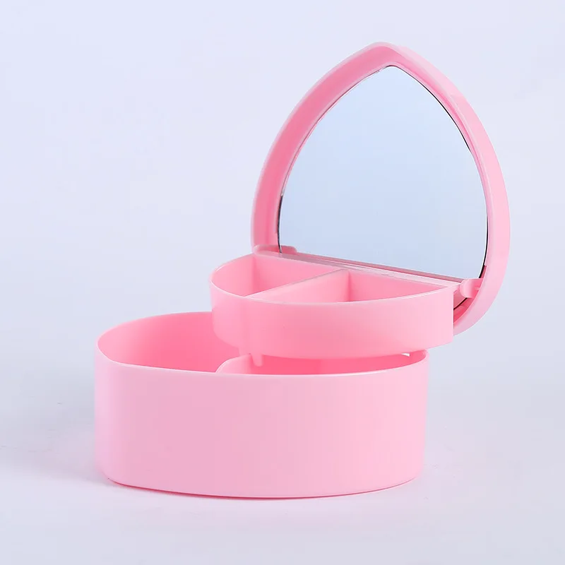 Girls Jewelry Box Heart-shaped children cartoon princess Cosmetic case cosmetics storage box necklace tiara box dressing mirror