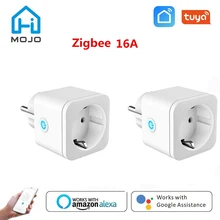 

HIMOJO ZigBee Smart Plug EU 16A Adapter Power Timer Socket Remote Control Tuya Wireless Outlet for Alexa Google Home Assistant