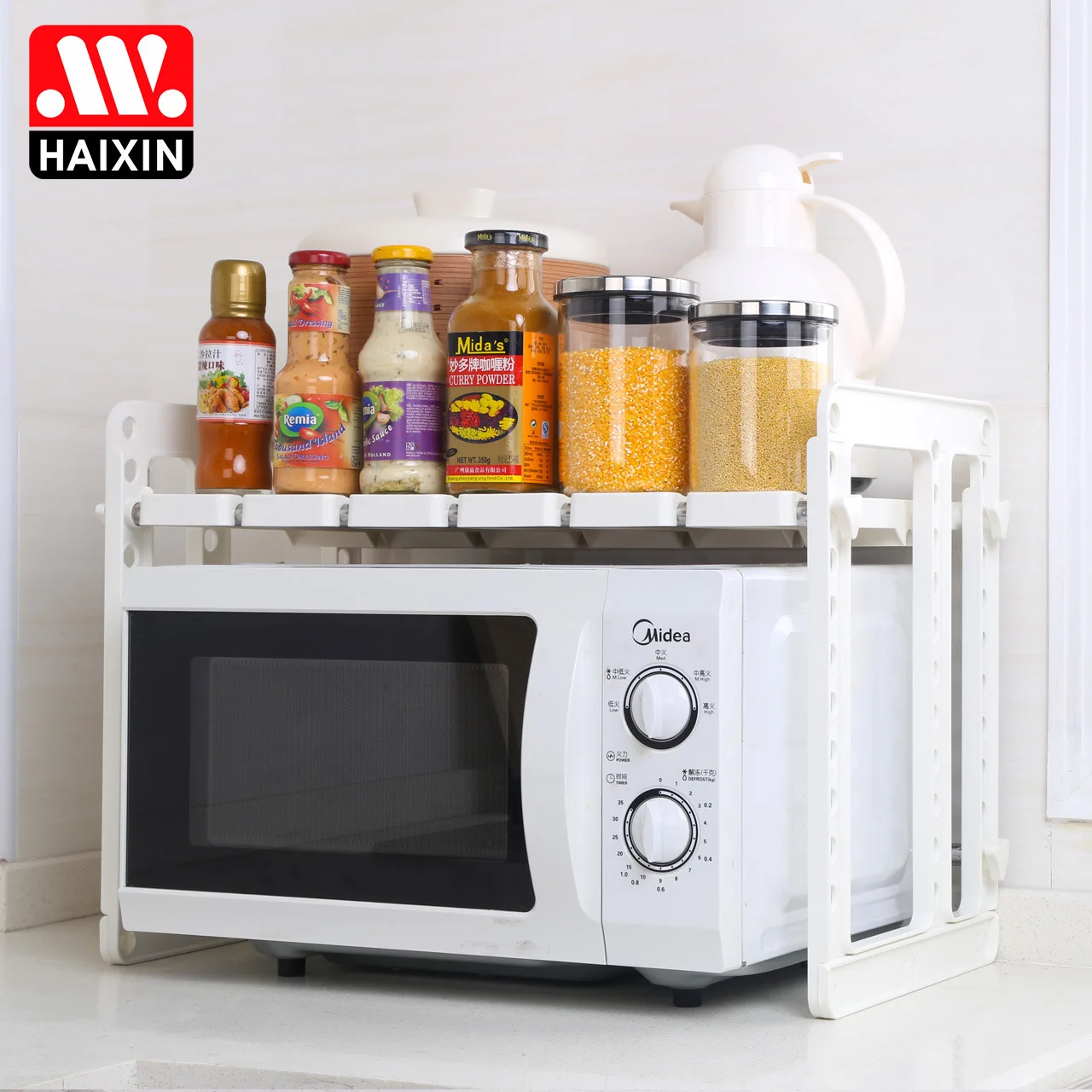 

HAIXIN Microwave Oven Kitchen 2-Layer Oven Shelf Double Layer Cupboard Multi-functional Storage Shelf New Products