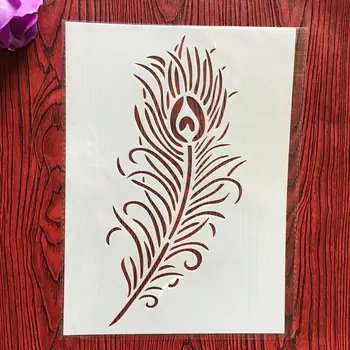 

29 * 21cm Large Feather DIY Stencils Wall Painting Scrapbook Coloring Embossing Album Decorative Paper Card Template