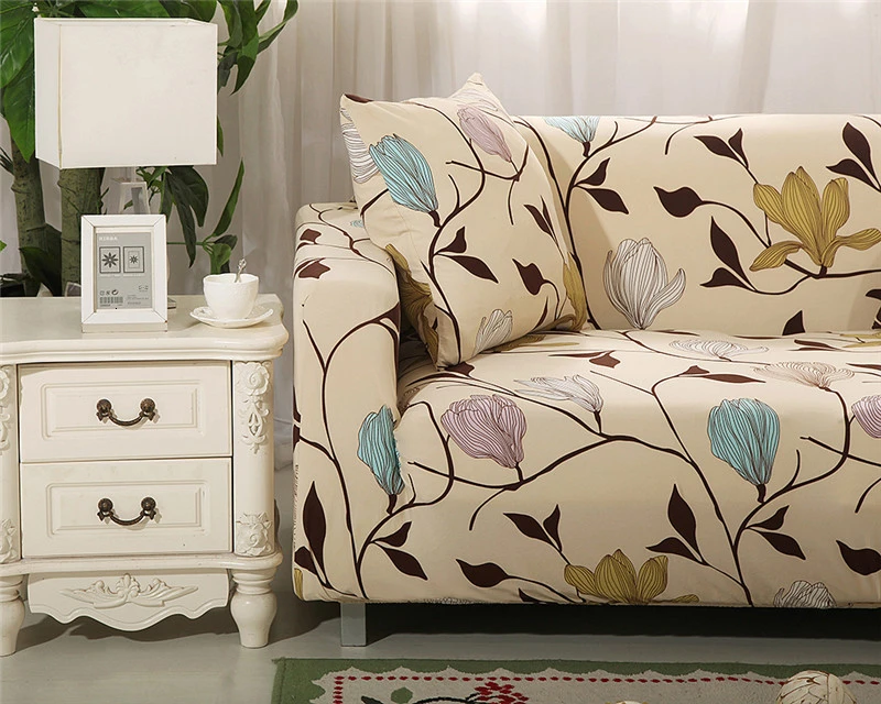 Цветной чехол для дивана с цветочным принтом, современный эластичный чехол для дивана из полиэстера, чехлы для дивана для гостиной, кресла, мебель, протектор