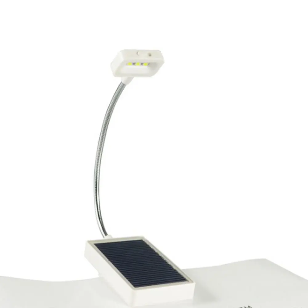 Usb зарядка 3LED солнечный для чтения комнаты прикроватный столик книга свет лампы белый