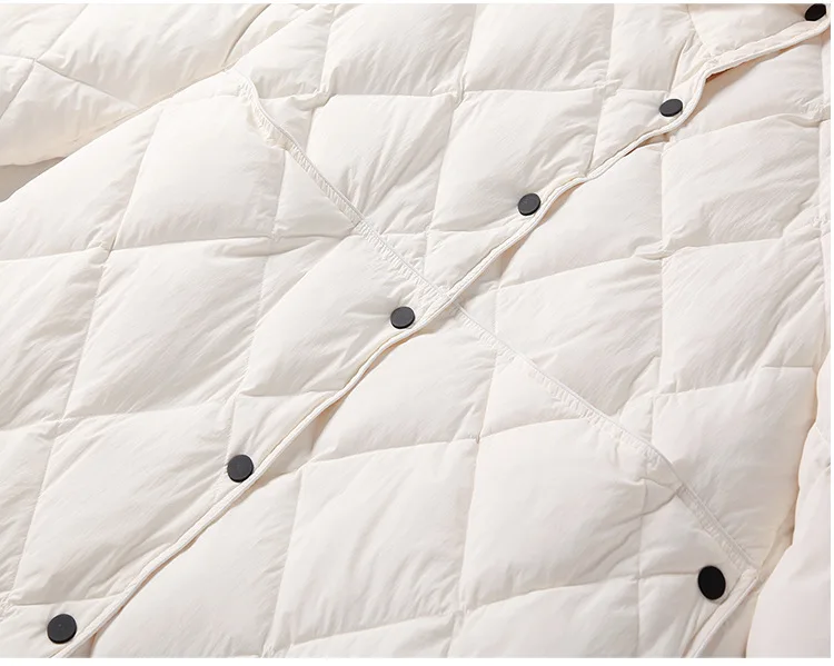 WOMEN'S down Jacket New Style Mid-length Europe And America Fashion Large Size Thick Fold-down Collar ya rong fu Coat