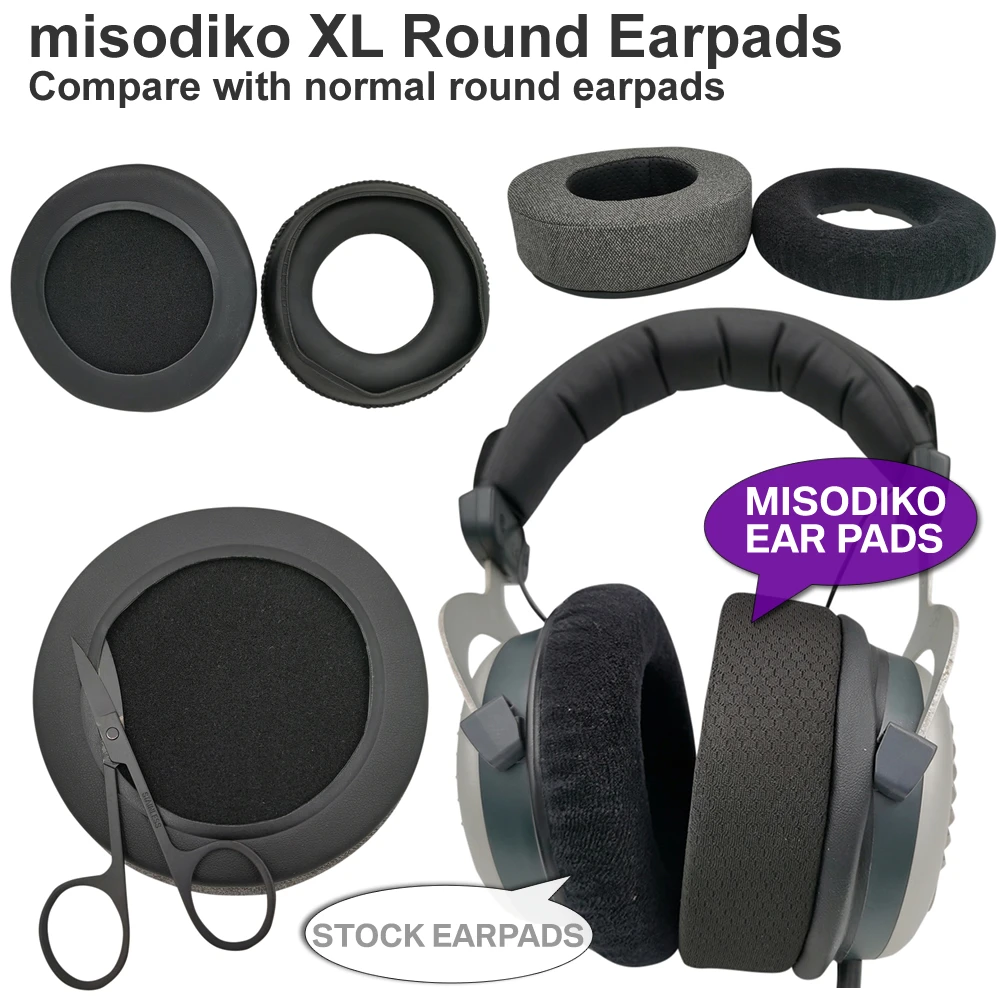 Misodiko [xl round] substituição fones de ouvido
