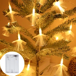 10m 80LEDs Fiber Optic Flower Fairy Lights String Battery Operated Christmas Holiday Garden Room Wedding Party Decoration Lamps