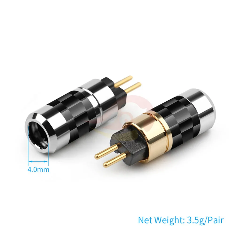 HIFI 0 78mm Plug Earphone Pin Audio Jack For UM3X W4R UE18 Headphone Wire Connector Carbon Fiber Adapter DIY Black Silver