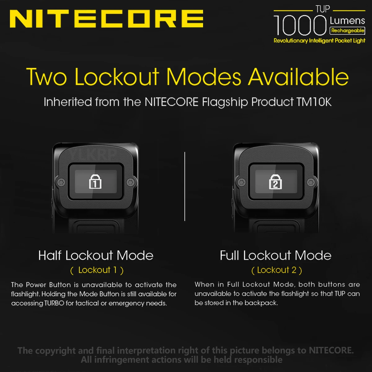 NITECORE TUP 1000 lumens rechargeable metal keychain light with display led flashlight mini flashlight mini led flashlight