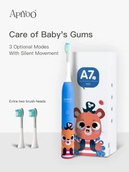 Apiyoo Sonic Electric Toothbrush for Kids , Cartoon Design, 3 Modes with Timer Waterproof Adjustable Vibration Intensity Apiyoo Sonic Electric Toothbrush for Kids , Cartoon Design, 3 Modes with Timer Waterproof Adjustable Vibration Intensity