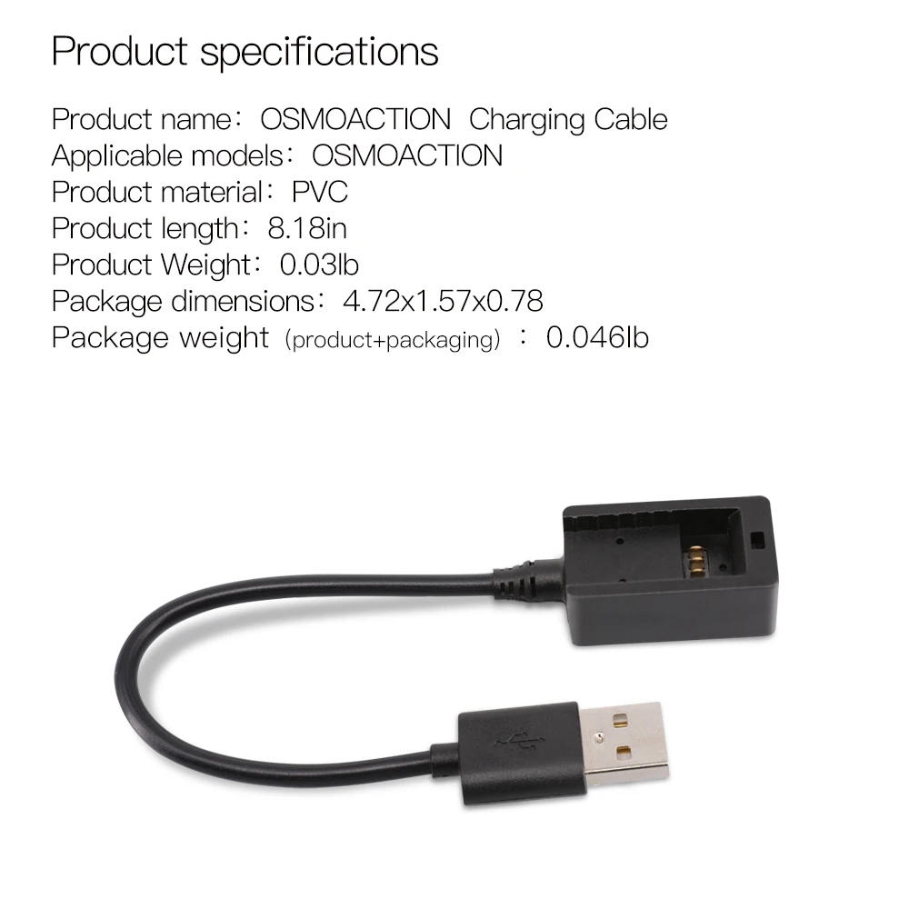 Зарядный кабель USB кабель для зарядного устройства ПВХ быстрое зарядное устройство Портативный одинарный зарядный кабель для DJI OSMO аксессуары для экшн-камеры