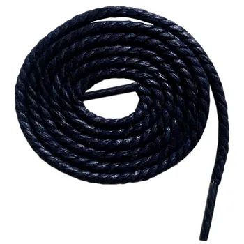 

1Pair Cotton Waxed Round Shoe Laces for Leather Shoes Boat Boots Shoe Laces Navy Blue Three-strand Rope Hemp Waterproof Shoelace