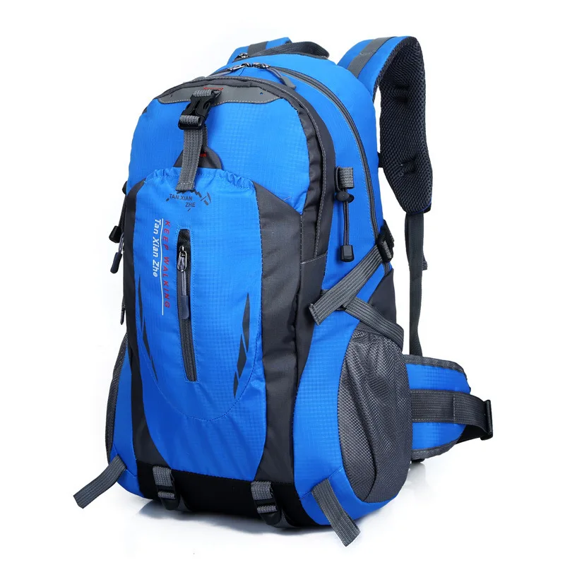 Для Прогулок пешком на открытом воздухе спортивные сумка Для мужчин Для женщин треккинг отдых путешествия рюкзак 40L нейлон Водонепроницаемый Прочный Восхождение для верховой езды для мужчин и женщин - Цвет: 301 Blue