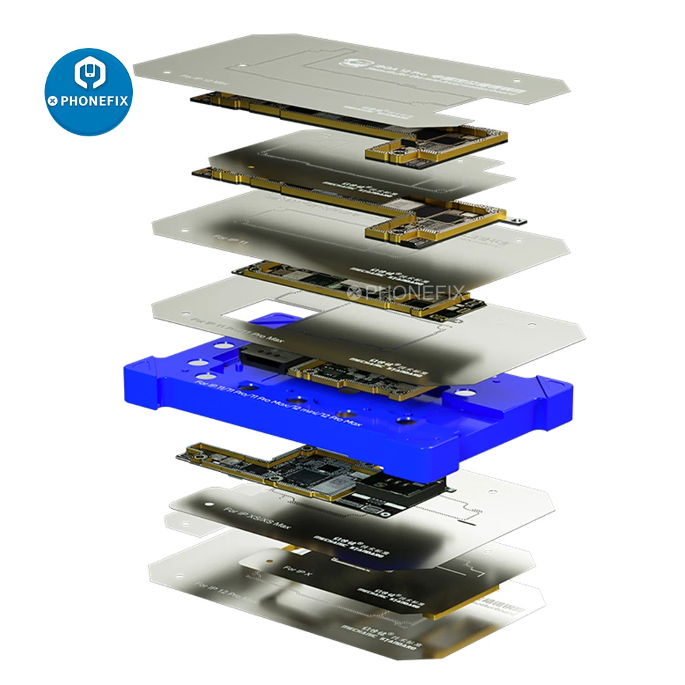 

MECHANIC iBGA 10 In 1 Motherboard BGA Reballing Platform Double Side Magnetic Tin Planting Positioning for iPhone X-12 Pro Max