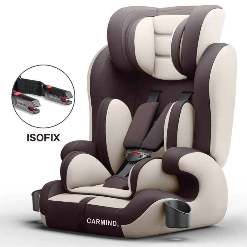 CARMIND детское автомобильное безопасное сиденье с подстаканником isofix мягкие автомобильные кресла с интерфейсом для 1-12 лет 9-36 кг автокресла