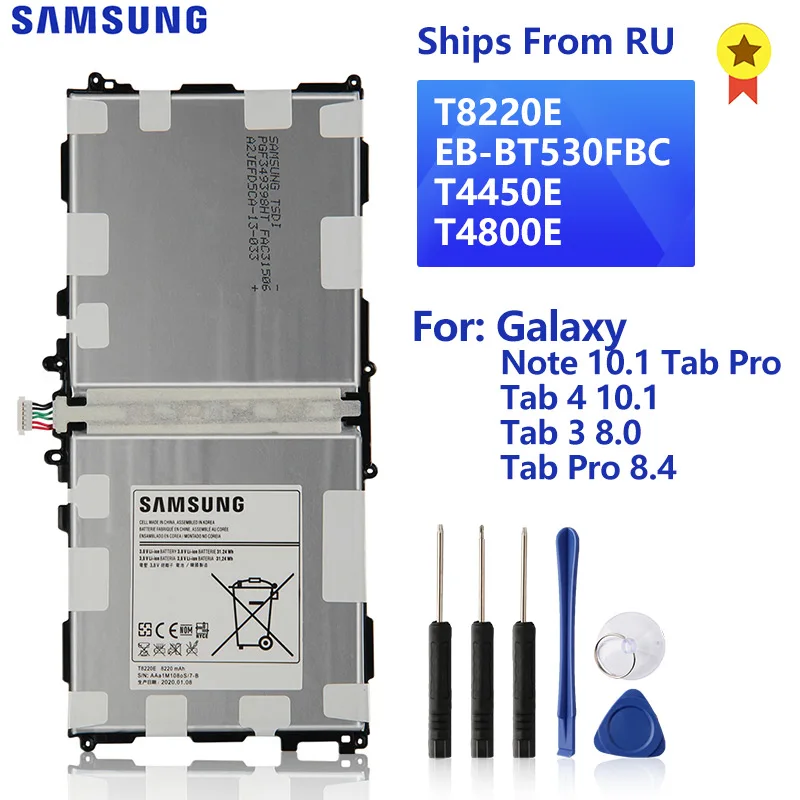 Оригинальный аккумулятор SAMSUNG T8220E для Samsung Galaxy Note 10 1 Tab Pro P600 SM T520 4 T530 3 8 0 T310 T320|battery