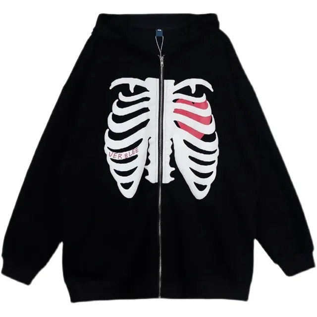 skeleton jacket moletom com capuz