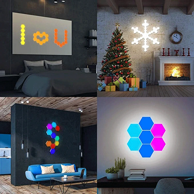 RGB LED Quantum Lamp Hexagon Light Party DIY Wall Touch Sensor Honeycomb Colorful Night USB Modular Lam | Дом и сад