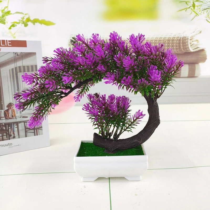 Artificial Crescent Lotus Plant Potted Indoor Table Top Ornaments Simulation Bonsai Craft Fake Gree