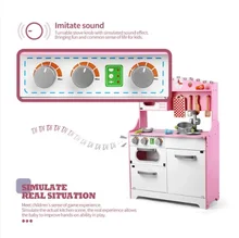 Juego de cocina de simulación para niños, rompecabezas de madera, juegos grandes de cocina