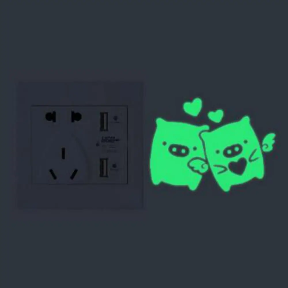 DIY светящаяся мультяшная наклейка s светится в темноте с кошкой флуоресцентная