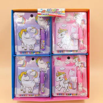 

1 Set Cartoon Animal Unicorn Flamingo Mini Notebooks Notepads with Ballpoint Pen Korean Stationery for Kids Gift