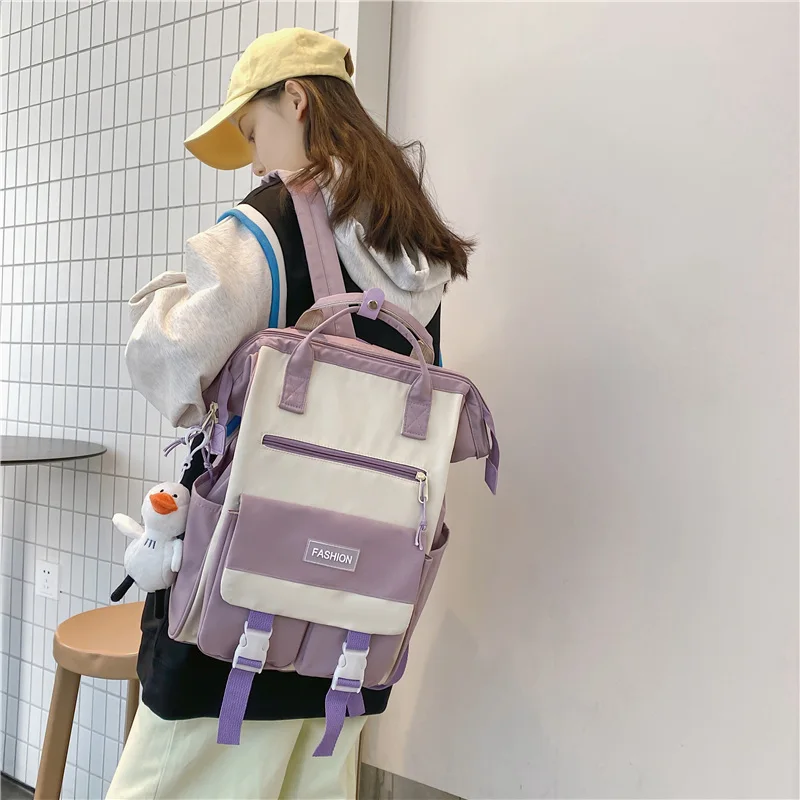 Girl New Cute Waterproof Travel Female Rucksack  Nylon Mommy Bag Ladies Kawaii Backpack Fashion Women Laptop Trendy College Bags