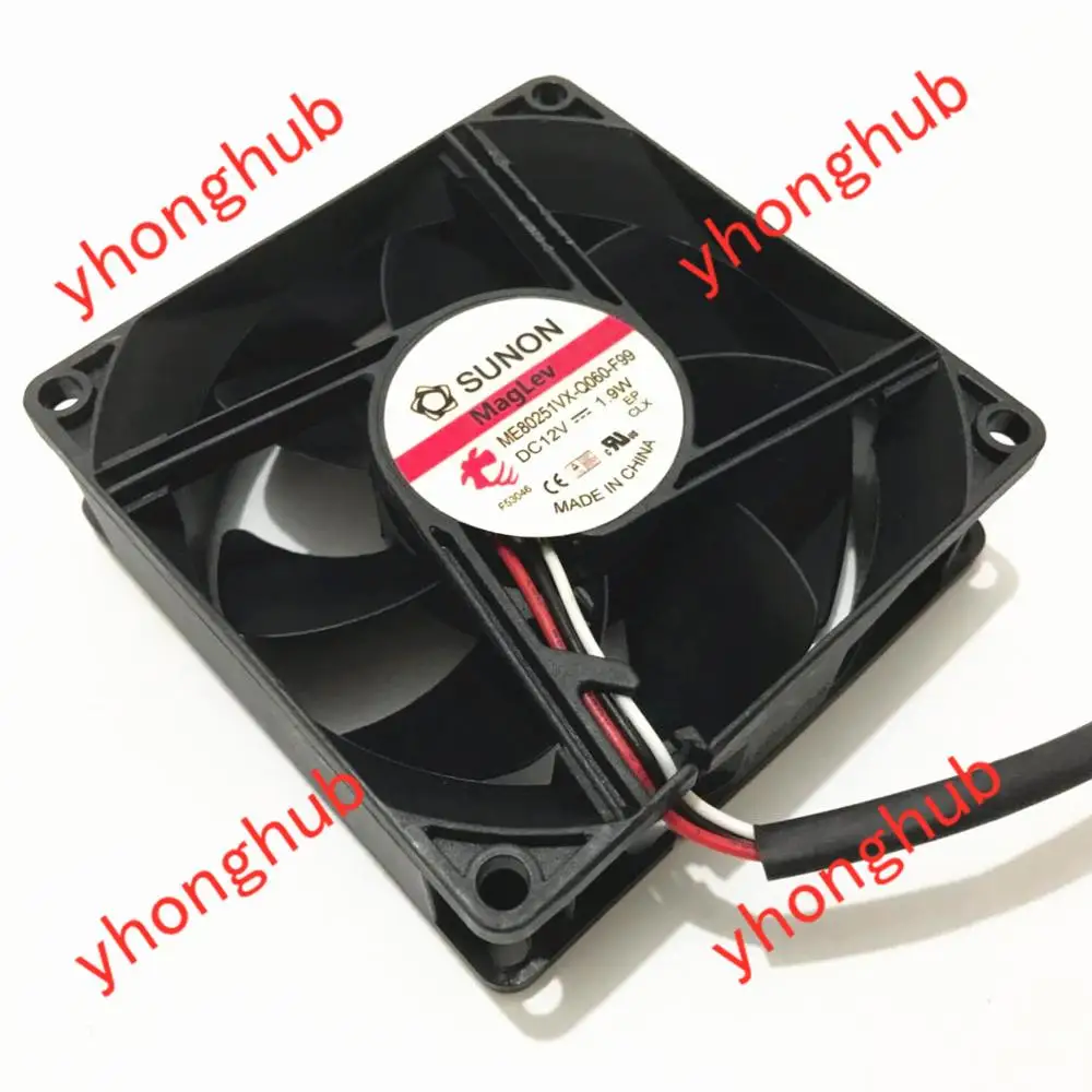 SUNON ME80251VX Q060 F99 Сервер охлаждающий вентилятор AC/DC 12V 1 9 W 80x80x25 мм 3 провода|fan dc|square fanfan