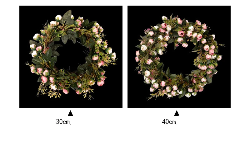30 см 40 см розовый цветок весенний цвет гирлянда Искусственные цветы декоративный венок домашний фестиваль Рождественская вечеринка украшение