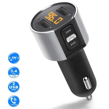 

Bluetooth FM Transmitter For Car, Wireless Bluetooth FM Radio Adapter Car Kit With Hands-Free Calling And 2 Ports USB Charger 5V