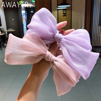 

New Women Girls Cute Big Bow Chiffon Elastic Hair Bands Sweet Headband Hair Ornament Ponytail Holder Fashion Hair Accessories