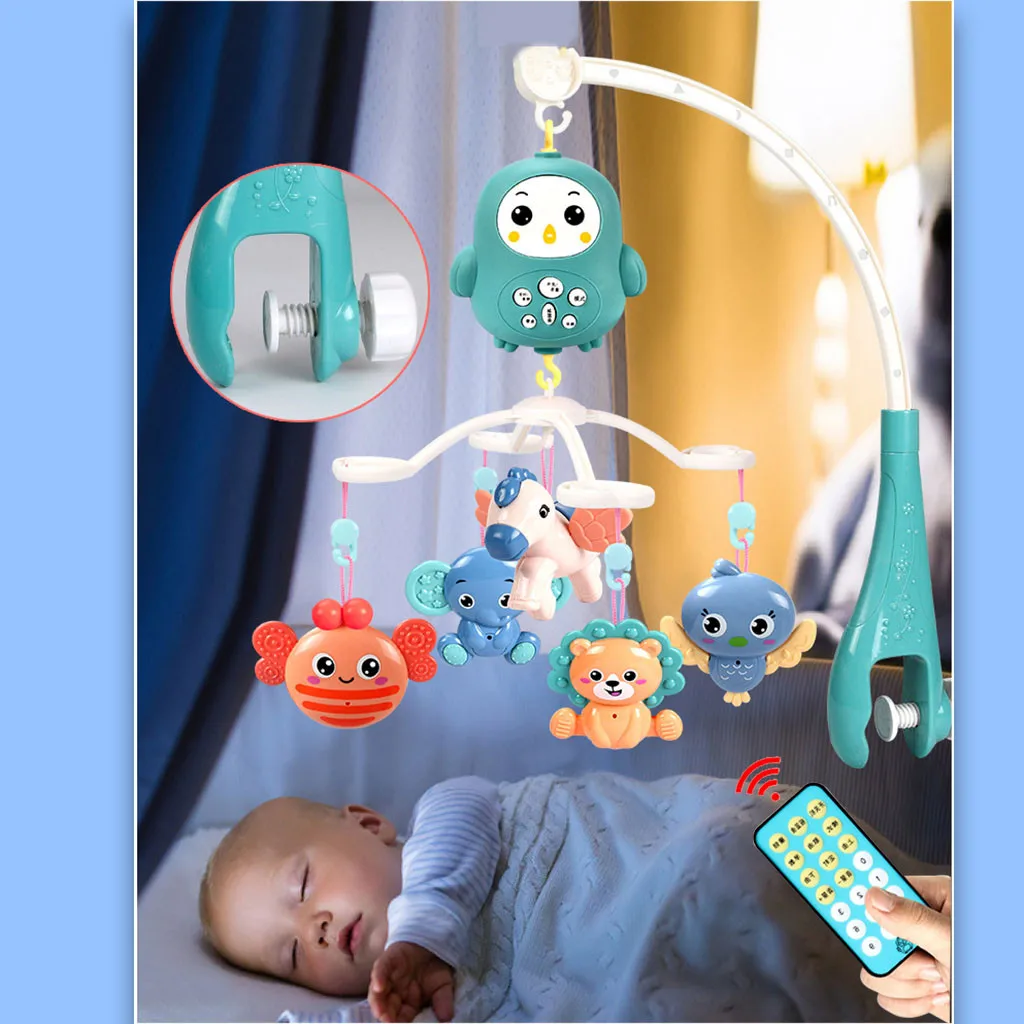 Baby Crib Mobiles Rattles Toys Bed Bell Carousel For Cots Projection