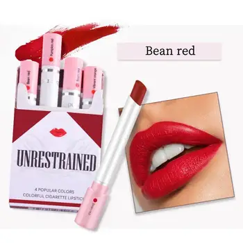 

Cigarette Shape Lipstick Set 4 Colors Matte Long Lasting Waterproof Matt Lip Stick Tube Nude Red Lips Makeup