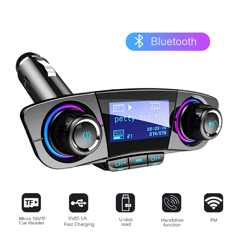 Автомобильный комплект громкой связи беспроводной Bluetooth fm-передатчик светодиодный аудио mp3-плеер двойной USB зарядное устройство FM TF Aux в мод... Автомобильный комплект громкой связи беспроводной Bluetooth fm-передатчик светодиодный аудио mp3-плеер двойной USB зарядное устройство FM TF Aux в мод...