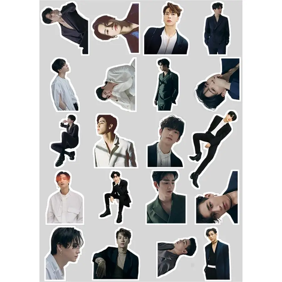 

Kpop GOT7 Adhesive Photo Sticker for Mobile Phone Luggage Laptop Notebook Jackson Mark Call My Name Decorative DIY Sticker