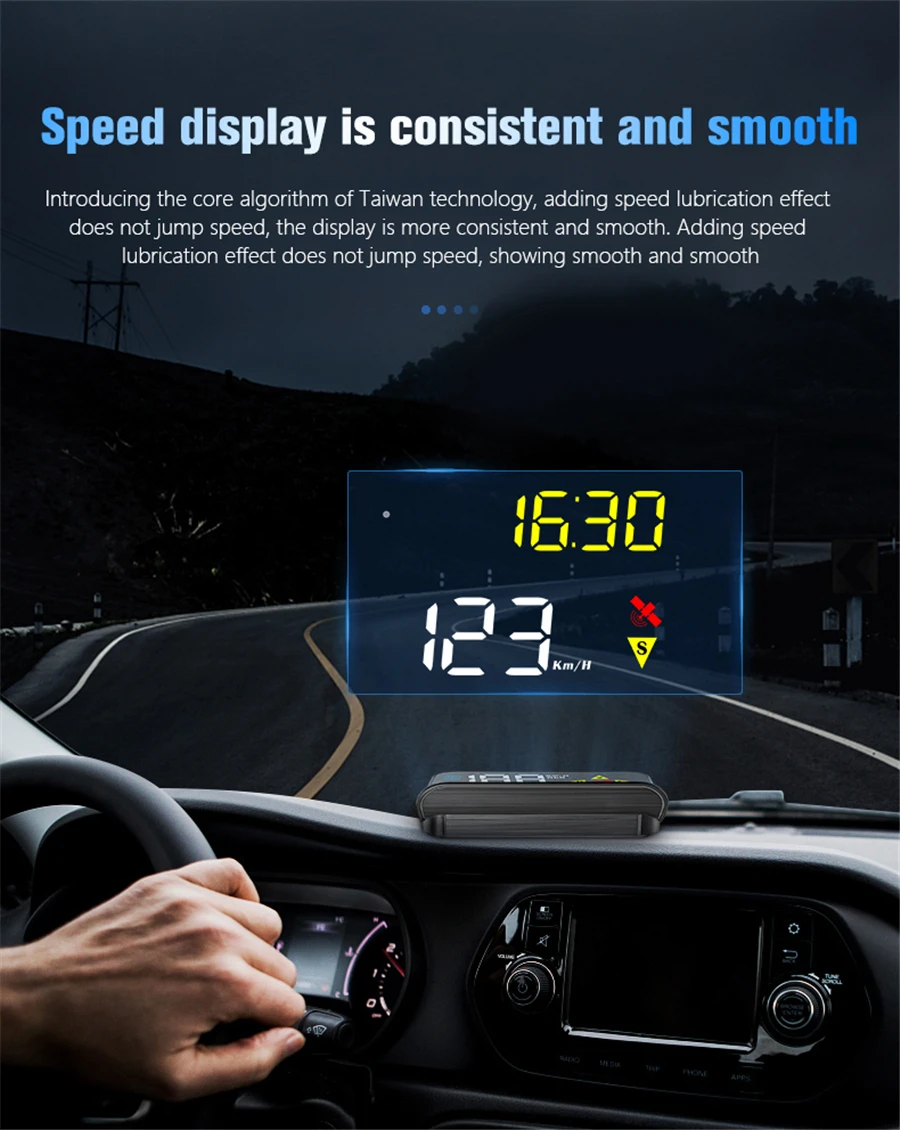 3.5 ڵ HUD OBD2 + GPS,  LED   ӵ