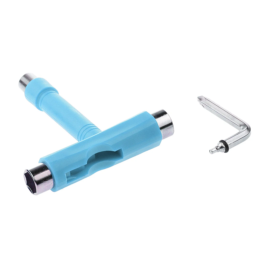 Portable Skateboard T-tool and Y-tool All in One Screwdriver Socket Multi Function Skate Tool Blue