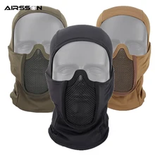 Airsoft Tactical Mask Cover Metal Wire Full Face Mask Men Face Hood Protection Winter Neck Guard for Outdoor Hunting Cycling New Airsoft Tactical Mask Cover Metal Wire Full Face Mask Men Face Hood Protection Winter Neck Guard for Outdoor Hunting Cycling New
