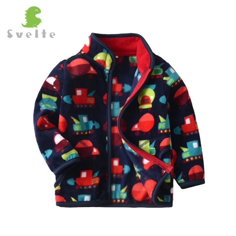 Kopen SLANKE Jongens Polar Fleece Gedrukt Jacket Coat Leuke Zachte Bovenkleding Vest Kleding Sweatshirt voor Kinderen Kid Lente Herfst