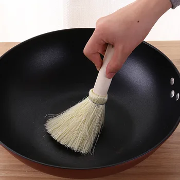 

Pot brush Natural linen coir wash pot brush Non-stick oil dishwashing brush Wooden handle kitchen pot brush Wash pot brush