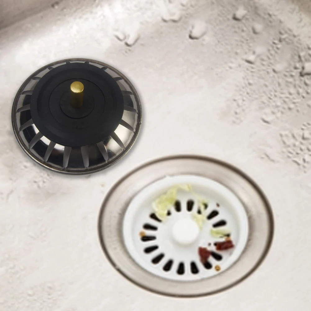 

1pc Stainless Steel Kitchen Sink Strainer Stopper Waste Plug Sink Filter Bathroom Basin Sink Drain Kitchen Accessories Tool