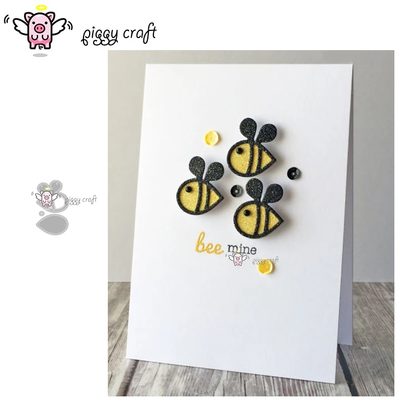 Piggy Craft металлические режущие штампы пресс-форма 3 шт. милое украшение в виде пчелы