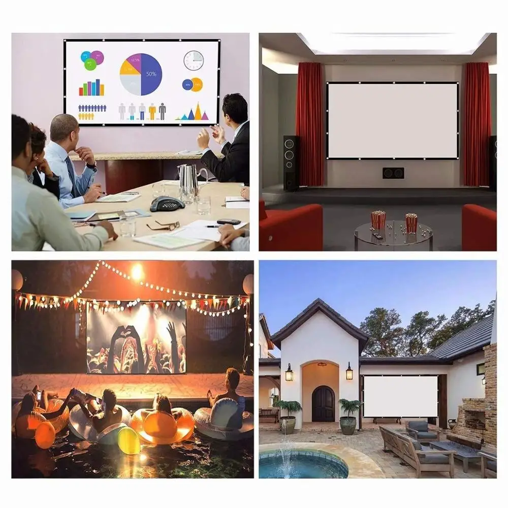 Salange проектор экран портативный pantalla proyector 60 100 120 дюймов 16:9 полиэстер открытый