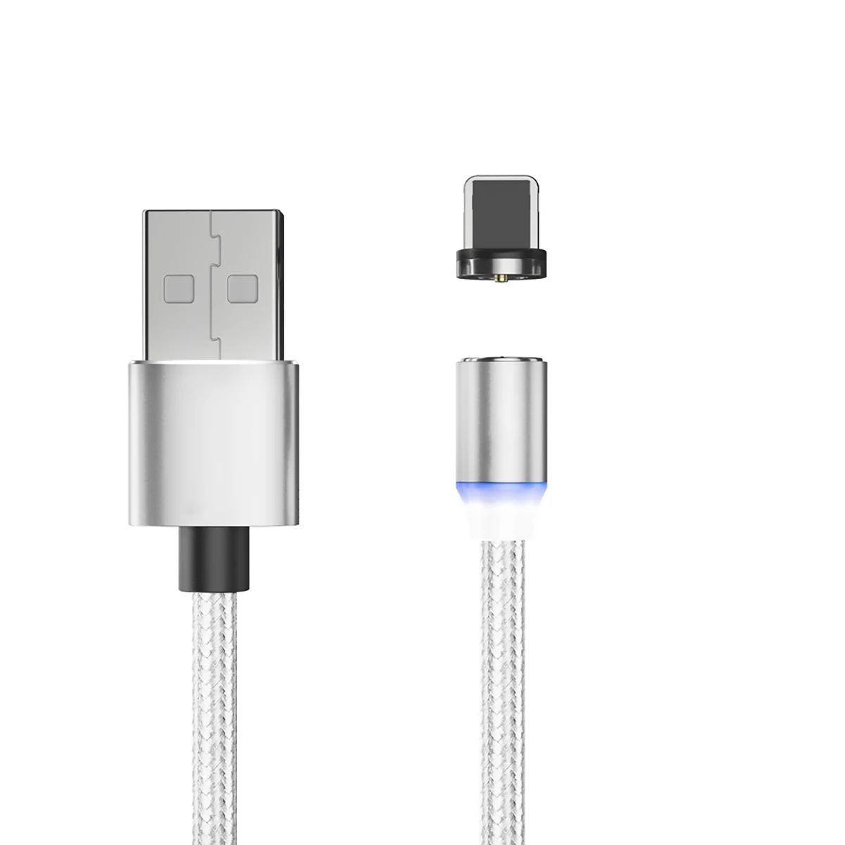 VANLEAD Магнитный USB кабель type-C Iphone зарядное устройство Micro Usb кабель для Iphone Xr Oneplus 6t samsung S9 Xiaomi Redmi Note 8 Pro - Цвет: Silver for iphone