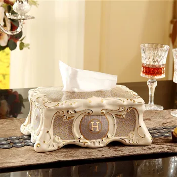 

Bathroom Paper Box Ceramic European Style Tissue Box Organizer Holder For Office Home Living Room Dining Room KTV Useful